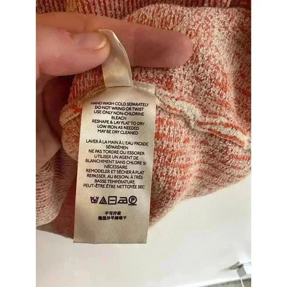 Free People Oversized Soft Ribbed Lenox Tunic Sweater in Carrot Cake Combo Small - Picture 7 of 7